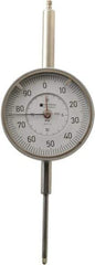 TESA Brown & Sharpe - 2" Range, 0-100 Dial Reading, 0.001" Graduation Dial Drop Indicator - 3" Dial, 0.1" Range per Revolution, Revolution Counter - USA Tool & Supply