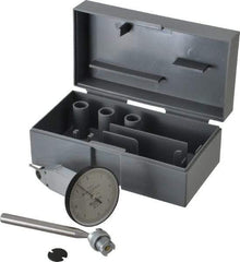 TESA Brown & Sharpe - 0.008 Inch Range, 0.0001 Inch Dial Graduation, Vertical Dial Test Indicator - 1-1/2 Inch White Dial, 0-4-0 Dial Reading - USA Tool & Supply