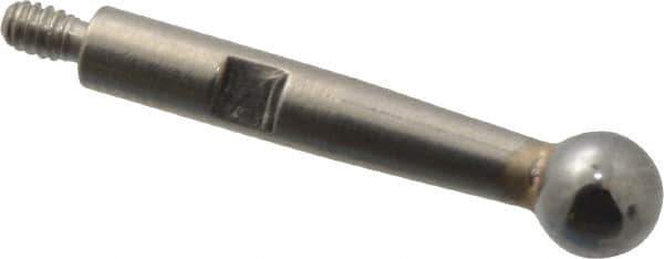 TESA Brown & Sharpe - 3mm Ball Diam, Carbide, Ball Test Indicator Contact Point - 1/2" Contact Point Length, Use with Brown & Sharpe BesTest 599 Series - USA Tool & Supply