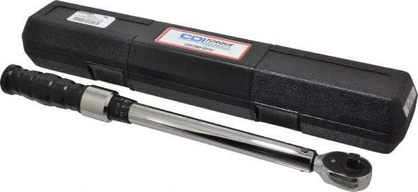 CDI - 3/8" Drive Click Type Adjustable Clicker Torque Wrench - 16.9 N/m to 132 N/m Torque, 16" OAL, 0.7 N/m Graduation - USA Tool & Supply