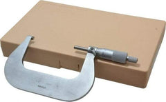 Mitutoyo - 3 to 4" Range, 0.0001" Graduation, Mechanical Outside Micrometer - Ratchet Stop Thimble, Accurate to 0.00015" - USA Tool & Supply