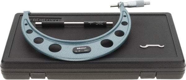 Mitutoyo - 8 to 9" Range, 0.001" Graduation, Mechanical Outside Micrometer - Ratchet Stop Thimble, Accurate to 0.0002" - USA Tool & Supply
