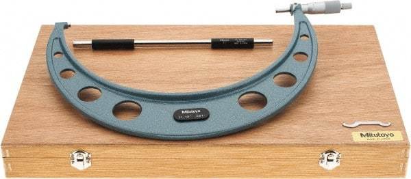 Mitutoyo - 11 to 12" Range, 0.001" Graduation, Mechanical Outside Micrometer - Ratchet Stop Thimble, Accurate to 0.00025" - USA Tool & Supply