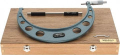 Mitutoyo - 9 to 10" Range, 0.0001" Graduation, Mechanical Outside Micrometer - Ratchet Stop Thimble, Accurate to 0.00025" - USA Tool & Supply