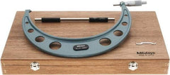 Mitutoyo - 10 to 11" Range, 0.0001" Graduation, Mechanical Outside Micrometer - Ratchet Stop Thimble, Accurate to 0.00025" - USA Tool & Supply
