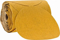 Norton - 6" Diam, 80 Grit Aluminum Oxide Adhesive PSA Disc - Coarse Grade, Gold, C Weighted Backing, Flexible - USA Tool & Supply