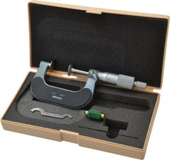 Mitutoyo - 1 to 2 Inch, 0.001 Inch Graduation, Ratchet Stop Thimble, Mechanical Disc Micrometer - 0.0002 Inch Accuracy, 20mm Disc, 6.35mm Spindle - USA Tool & Supply