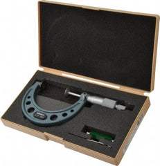 Mitutoyo - 2 to 3 Inch, 0.001 Inch Graduation, Ratchet Stop Thimble, Mechanical Disc Micrometer - 0.0003 Inch Accuracy, 20mm Disc, 6.35mm Spindle - USA Tool & Supply