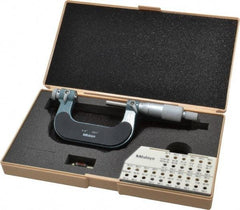 Mitutoyo - 1 to 2" Range, Mechanical Screw Thread Micrometer - Ratchet Stop Thimble, 0.001" Graduation, 0.0002" Accuracy - USA Tool & Supply