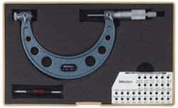 Mitutoyo - 5 to 6" Range, Mechanical Screw Thread Micrometer - Ratchet Stop Thimble, 0.001" Graduation, 0.00025" Accuracy - USA Tool & Supply