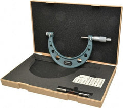 Mitutoyo - 4 to 5" Range, Mechanical Screw Thread Micrometer - Ratchet Stop Thimble, 0.001" Graduation, 0.00025" Accuracy - USA Tool & Supply