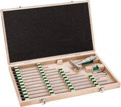 Mitutoyo - 0 to 12" Range, 12 Rod, Satin Chrome Finish Mechanical Depth Micrometer - Ratchet Stop Thimble, 2-1/2" Base Length, 0.01mm Graduation, 4mm Rod Diam - USA Tool & Supply