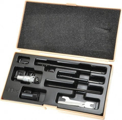 Mitutoyo - 2 to 8", Friction Thimble, Mechanical, Satin Chrome Finish, Interchangeable Rod Micrometer - 0.001 Inch Graduation, Accurate Up to 0.00024+(0.00004xR/20) Inch, 1/2 Inch Travel, 3 Rods - USA Tool & Supply