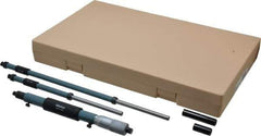 Mitutoyo - 8 to 20", Satin Chrome Coated, Mechanical Inside Micrometer Set - 0.001" Graduation, Friction Thimble - USA Tool & Supply