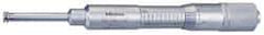 Mitutoyo - 2.05 to 3.05 Inch Inside Measurement, 2 to 3 Inch Outside Measurement, Mechanical Groove Micrometer - 0.001 Inch Graduation, 0.0004 Inch Accuracy, 0.5 Inch Measuring Disc Diameter - USA Tool & Supply