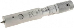 Mitutoyo - 0 to 0.5 Inch Measurement Range, 0.001 Inch Graduation, Accuracy up to 0.0001 Inch, Steel, Mechanical Can Seam Micrometer - 15mm Head Diameter, 5mm Throat Depth, Flat Spindle, Includes Carton Case - USA Tool & Supply