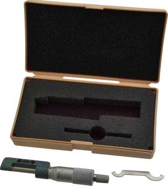 Mitutoyo - 0 to 1" Range, Mechanical Hub Micrometer - 0.001" Graduation, 0.0001" Accuracy - USA Tool & Supply