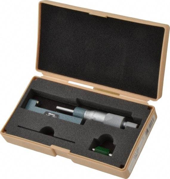 Mitutoyo - 1 to 2" Range, Mechanical Hub Micrometer - 0.001" Graduation, 0.0001" Accuracy - USA Tool & Supply
