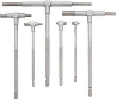 Mitutoyo - 6 Piece, 5/16 to 6 Inch, Satin Chrome Finish, Telescoping Gage Set - Includes Fitted Pouch - USA Tool & Supply