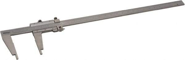 Mitutoyo - 0 to 24" Stainless Steel Vernier Caliper - 0.0010" Graduation, 100mm Jaw Depth, 0.002" Accuracy - USA Tool & Supply