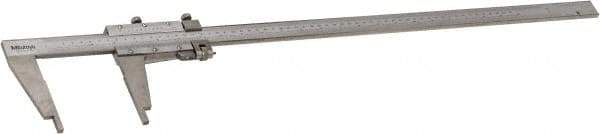 Mitutoyo - 0 to 24" Stainless Steel Vernier Caliper - 0.02mm Graduation, 100mm Jaw Depth, 0.002" Accuracy - USA Tool & Supply