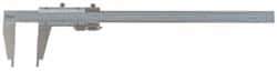 Mitutoyo - 0 to 18" Stainless Steel Vernier Caliper - 0.02mm Graduation, 100mm Jaw Depth, 0.002" Accuracy - USA Tool & Supply