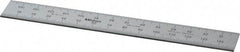 Mitutoyo - 150mm Long, 0.5, 1mm Graduation, Rigid Stainless Steel Rule - Metric Graduation Style, 19.05mm Wide, Silver, Satin Chrome Finish - USA Tool & Supply