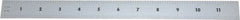 Mitutoyo - 12" Long, 1/64, 1/32, 1/16, 1/8" Graduation, Rigid Stainless Steel Rule - 4R Graduation Style, 1" Wide, Silver, Satin Chrome Finish - USA Tool & Supply