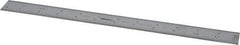 Mitutoyo - 12" Long, 1/100, 1/64, 1/50, 1/32" Graduation, Rigid Stainless Steel Rule - 16R Graduation Style, 1" Wide, Silver, Satin Chrome Finish - USA Tool & Supply