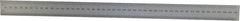 Mitutoyo - 18" Long, 1/64, 1/32" and 0.5, 1mm Graduation, Rigid Stainless Steel Rule - English/Metric Graduation Style, 1-3/16" Wide, Silver, Satin Chrome Finish - USA Tool & Supply