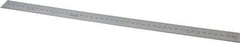 Mitutoyo - 450mm Long, 1/64, 1/32" and 0.5, 1mm Graduation, Rigid Stainless Steel Rule - Metric Graduation Style, 1-3/16" Wide, Silver, Satin Chrome Finish - USA Tool & Supply