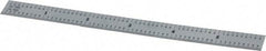 Mitutoyo - 6" Long, 1/64, 1/50, 1/32, 1/10" Graduation, Flexible Stainless Steel Rule - 3R Graduation Style, 1/2" Wide, Silver, Satin Chrome Finish - USA Tool & Supply
