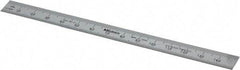 Mitutoyo - 150mm Long, 0.5, 1mm Graduation, Flexible Stainless Steel Rule - Metric Graduation Style, 1/2" Wide, Silver, Satin Chrome Finish - USA Tool & Supply