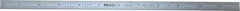 Mitutoyo - 12" Long, 1/64, 1/32, 1/16, 1/8" Graduation, Flexible Stainless Steel Rule - 4R Graduation Style, 1/2" Wide, Silver, Satin Chrome Finish - USA Tool & Supply