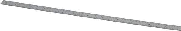 Mitutoyo - 12" Long, 1/100, 1/64, 1/50, 1/32" Graduation, Flexible Stainless Steel Rule - 16R Graduation Style, 1/2" Wide, Silver, Satin Chrome Finish - USA Tool & Supply