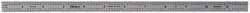 Mitutoyo - 12" Long, 1/64, 1/50, 1/32, 1/10" Graduation, Flexible Stainless Steel Rule - 3R Graduation Style, 1/2" Wide, Silver, Satin Chrome Finish - USA Tool & Supply