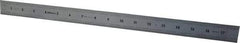 Mitutoyo - 18" Long, 1/64, 1/32, 1/16, 1/8" Graduation, Rigid Stainless Steel Rule - 4R Graduation Style, 1-3/16" Wide, Silver, Satin Chrome Finish - USA Tool & Supply