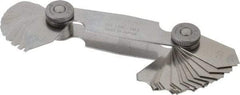Mitutoyo - 30 Piece, 1/32 to 1/4 Inch Radius, Radius Gage Set - Style B, 1/64 Inch Graduation - USA Tool & Supply