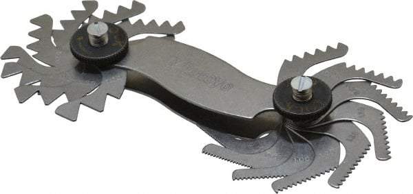Mitutoyo - 18 Leaf, 0.4 to 7mm Pitch Range, Screw Pitch Gage - 60° Thread Angle - USA Tool & Supply