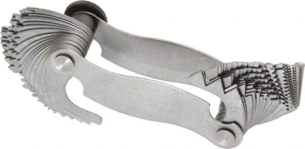 Mitutoyo - 51 Leaf, 0.4 to 7mm Pitch Range, 4 to 42 TPI Range, Screw Pitch Gage - 60° Thread Angle - USA Tool & Supply
