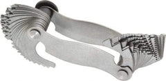 Mitutoyo - 51 Leaf, 0.4 to 7mm Pitch Range, 4 to 42 TPI Range, Screw Pitch Gage - 60° Thread Angle - USA Tool & Supply