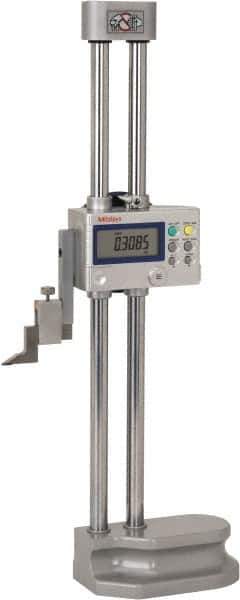 Mitutoyo - 12" Electronic Height Gage - 0.0005, 0.0002" (Switchable) Resolution, Accurate to 0.001", LCD Display, SPC Data Output - USA Tool & Supply