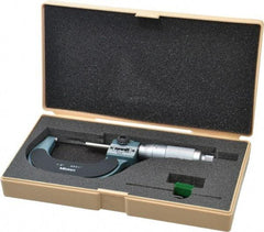 Mitutoyo - 1 to 2" Range, 0.0001" Graduation, Mechanical Outside Micrometer - Friction Thimble, Accurate to 0.0001", Digital Counter - USA Tool & Supply