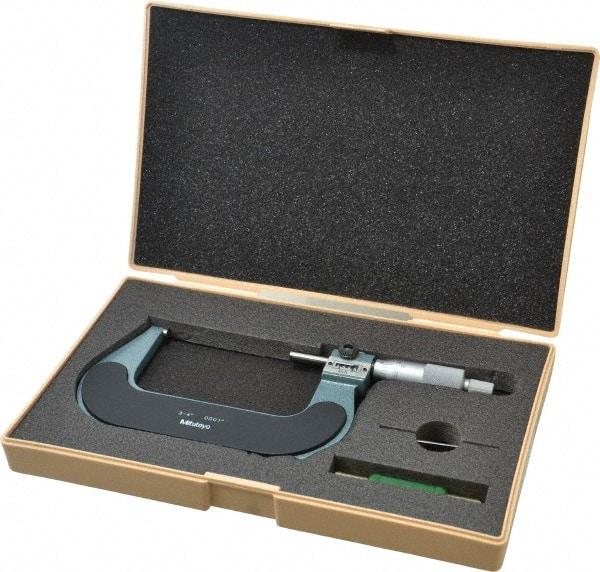 Mitutoyo - 3 to 4" Range, 0.0001" Graduation, Mechanical Outside Micrometer - Ratchet Stop Thimble, Accurate to 0.00015", Digital Counter - USA Tool & Supply