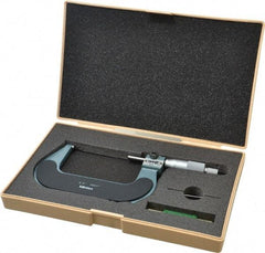 Mitutoyo - 3 to 4" Range, 0.0001" Graduation, Mechanical Outside Micrometer - Ratchet Stop Thimble, Accurate to 0.00015", Digital Counter - USA Tool & Supply