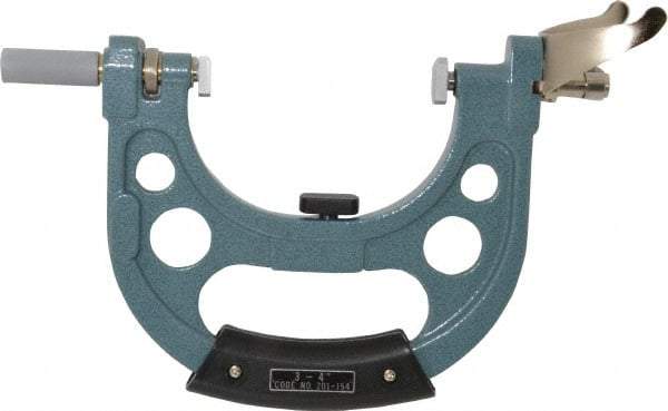 Mitutoyo - 3 to 4 Inch, Snap Gage - 0.0001 Inch Graduation, 15 N Measuring Force, Carbide Anvil, Dial Display - USA Tool & Supply