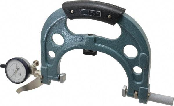 Mitutoyo - 4 to 5 Inch, Snap Gage - 0.0001 Inch Graduation, Dial Display - USA Tool & Supply