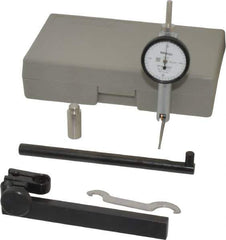Mitutoyo - 0.02 Inch Range, 0.0005 Inch Dial Graduation, Horizontal Dial Test Indicator - 1.27 Inch White Dial, 0-10-0 Dial Reading, Accurate to 0.0005 Inch - USA Tool & Supply