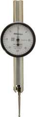 Mitutoyo - 0.04 Inch Range, 0.001 Inch Dial Graduation, Horizontal Dial Test Indicator - 1.27 Inch White Dial, 0-20-0 Dial Reading, Accurate to 0.001 Inch - USA Tool & Supply