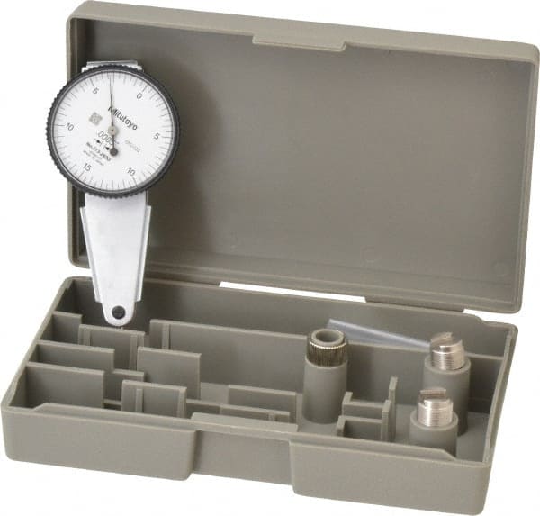 Mitutoyo - 0 to 0.03", 0.000500" Graduation, Horizontal Dial Test Indicator - USA Tool & Supply